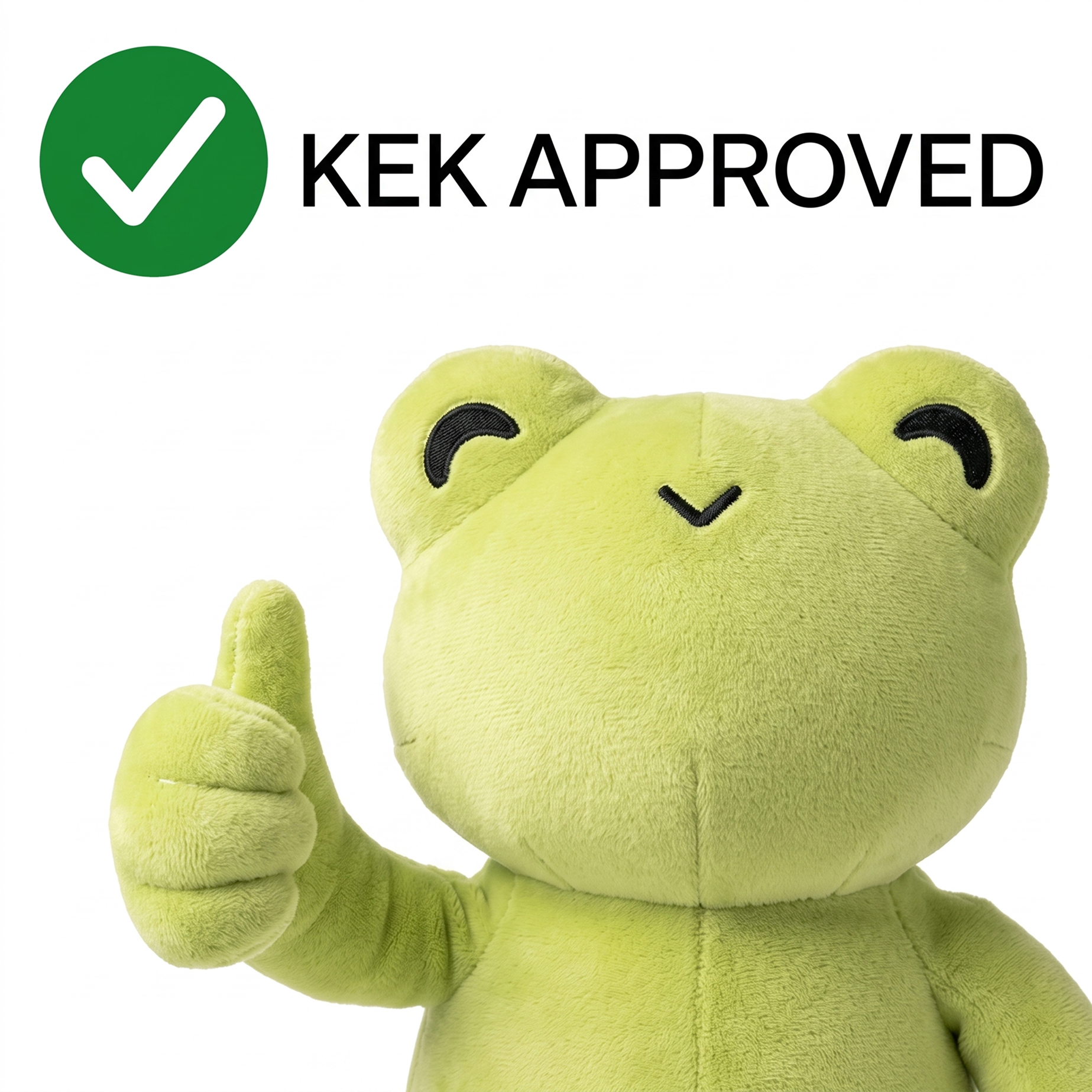 Kek Approved plushie giving an official thumbs up